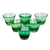 Juice glasses, 'Jade Flair' (set of 6) - Handblown Glass Recycled Green Juice Drinkware (Set of 6)