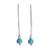 Sterling silver drop earrings, 'Turquoise Path' - Sterling Silver Drop Earrings from Peru