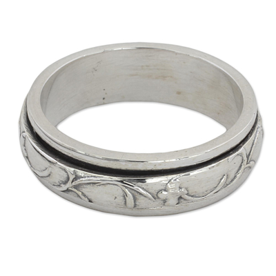 Artisan Crafted Sterling Silver Spinner Ring from India