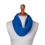 Baby alpaca blend neck warmer, 'Azure Intrigue' - Knitted Azure Baby Alpaca Blend Neck Warmer from Peru