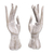 Wood jewelry holder, 'Fairy Hands' (pair) - White Ring Holder Hands Hand Carved of Wood (Pair)