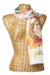 Bufanda batik de seda pintada a mano - Pañuelo Batik Motivos Miniatura Pintados a Mano en 100% Seda