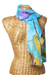 Hand painted silk batik scarf, 'Treasured Tulips' - Tulip Motif Signed Hand Painted Silk Batik Scarf (image 2b) thumbail
