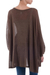Pullover aus Baumwollmischung - Weich gestrickter brauner drapierter Pullover im böhmischen Stil aus Peru