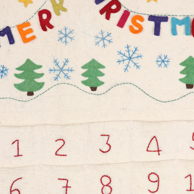 Wool felt advent calendar, 'Countdown' - Artisan Crafted Wool Felt Advent Calendar