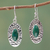 Chrysocolla dangle earrings, 'Unconditional' - Fair Trade Sterling Silver and Chrysocolla Earrings