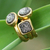 Brazilian drusy agate stacking rings, 'Samba Dazzle' (set of 3) - Gold Plated Drusy Agate Stacking Rings (Set of 3)