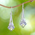Peridot dangle earrings, 'Bali Gleam' - Peridot and Sterling Silver Dangle Earrings from Indonesia (image 2) thumbail