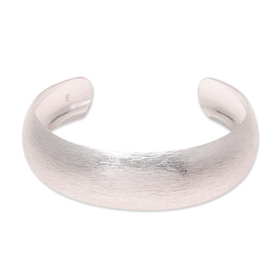 Brushed-Satin Sterling Silver Cuff Bracelet from India
