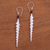 Bone and cultured pearl dangle earrings, 'Mystical Spirals' - Spiral Bone and Amethyst Dangle Earrings from Bali (image 2) thumbail
