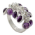 Amethyst cluster ring, 'Festive Style' - India Artisan Crafted Sterling Silver Ring with 10 Amethysts thumbail