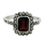Garnet and marcasite cocktail ring, 'Joyous Solitude' - Garnet and Marcasite Sterling Silver Ring from Thailand thumbail