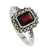 Garnet and marcasite cocktail ring, 'Joyous Solitude' - Garnet and Marcasite Sterling Silver Ring from Thailand (image 2d) thumbail