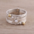 Cultured pearl meditation spinner ring, 'Luminous Floral' - Cultured Pearl and Sterling Silver Meditation Spinner Ring (image 2) thumbail