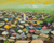'Overview' - Cuadro de paisaje urbano multicolor de Ghana