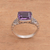 Amethyst single stone ring, 'Padang Galak Beauty' - Faceted Purple Amethyst Single Stone Ring from Bali (image 2b) thumbail