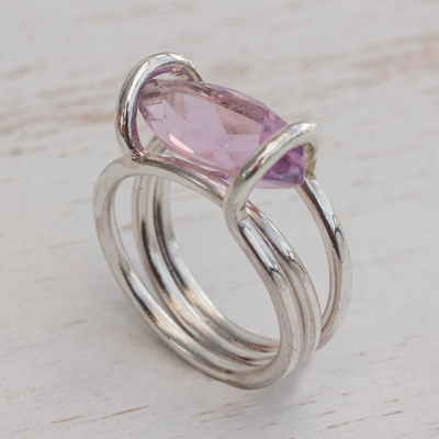 Amethyst cocktail ring, 'Purple Majesty' - Brazilian Artisan Crafted Amethyst Cocktail Rng