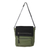 Leather accent cotton messenger bag, 'Green Pockets Aplenty' - India Green Leather and Canvas Messenger Bag with 8 Pockets