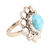 Reconstituted turquoise cocktail ring, 'Flower of the Sky' - Floral Reconstituted Turquoise Cocktail Ring from India