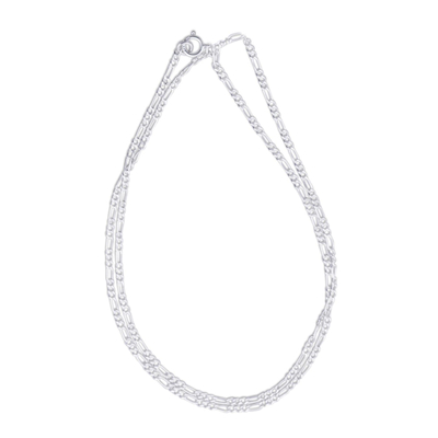 Sterling silver chain necklace, 'Classic Figaro' - Peruvian Sterling Silver Figaro Chain Necklace