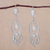 Silver chandelier earrings, 'White Autumn' - Fine Silver Chandelier Earrings