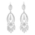 Silver chandelier earrings, 'White Autumn' - Fine Silver Chandelier Earrings