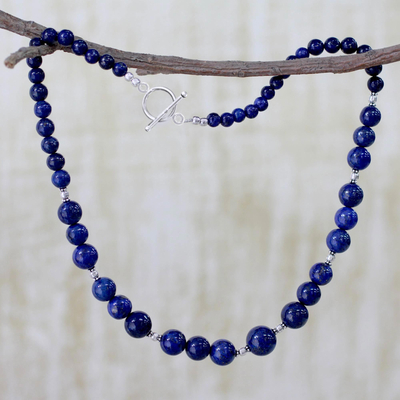 Lapis lazuli strand necklace, 'Ever Blue' - Lapis Lazuli Strand Necklace