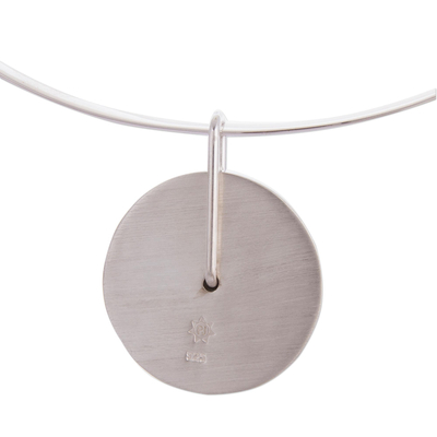 Chrysocolla choker, 'Magic Circle' - Chrysocolla Choker Silver 950 Necklace from Peru