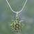 Peridot flower necklace, 'Sunflower Green' - Hand Crafted Women's Sterling Silver Peridot Jewelry
