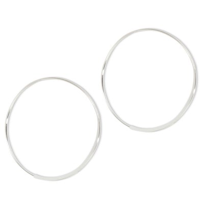 Sterling silver hoop earrings, 'Minimalist Cycle' - Artisan Crafted Sterling Silver Hoop Earrings