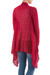 Cardigan sweater, 'Red Mirage' - Red Sidetail Cardigan Sweater from Peru (image 2c) thumbail