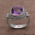 Amethyst cocktail ring, 'Purple Elegance' - Amethyst and Sterling Silver Ring Cocktail Ring from Bali