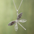 Sterling silver filigree necklace, 'Poised Dragonfly' - Sterling Silver Filigree Pendant Necklace and Copper Accents thumbail