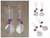 Amethyst dangle earrings, 'Lilac Moon' - Handmade Silver Leaf Earrings with Amethyst