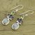 Rainbow moonstone dangle earrings, 'Eternal Charisma' - Rainbow Moonstone, Amethyst and Peridot Earrings from India