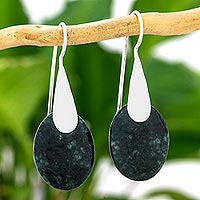 Jade dangle earrings, 'Dark Maya Jungle'