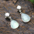 Opal dangle earrings, 'Mystic Clover' - Andean Opal and CZ Dangle Earrings