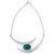 Chrysocolla statement necklace, 'Light of the Half Moon' - Silver and Chrysocolla Statement Necklace from Peru