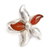 Carnelian flower ring, 'Petal Play' - Carnelian flower ring thumbail