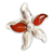 Anillo de flor de cornalina - Anillo de flor de cornalina tallada