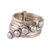 Cultured pearl cocktail ring, 'White Glow' - Cultured Pearl Cocktail Ring Crafted in India thumbail