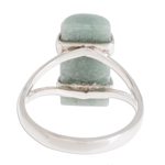 Jade cocktail ring, 'Sweet Maya in Apple Green' - Cylindrical Apple Green Jade Cocktail Ring from Guatemala