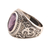 Amethyst single-stone ring, 'Om Glitter' - Om-Themed Amethyst Single-Stone Ring from India (image 2c) thumbail