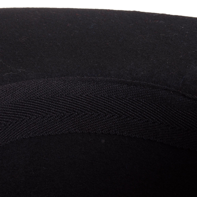 Alpaca and wool blend felt hat, 'Nawi in Black' - Alpaca and Wool Blend Felt Hat in Black from Peru