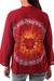 Cotton batik tunic, 'Red Flower Power' - Women's Handcrafted Red Cotton Batik Tunic