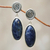 Sodalite dangle earrings, 'Open Sky' - Handmade Sterling Silver Dangle Sodalite Earrings