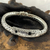 Geflochtenes Onyx-Armband für Herren - Herrenarmband aus Sterlingsilber und Onyx-Akzent