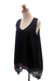 Rayon blouse, 'Flower Colors in Black' - Floral Embroidered Rayon Blouse in Black from Bali (image 2e) thumbail
