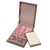 Silk batik scarf, 'Blushing Eden' - Blush and Grey Floral Batik Silk Scarf Wood Box Gift Set