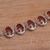 Carnelian link bracelet, 'Dreamy Forest' - Sterling Silver and Carnelian Floral Link Bracelet (image 2b) thumbail